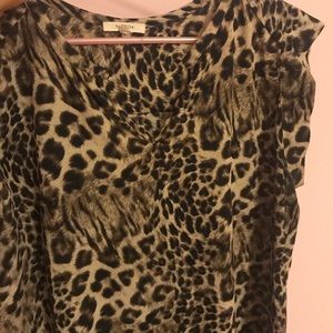 Leopard Hi-Low Sleeveless Blouse XL